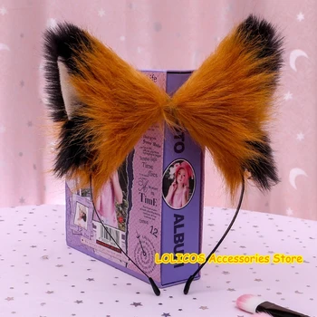 Plus Pisica Ureche KC Cosplay Menajera ia Ureche Pălărie Anime Păr Cerc Cardanic Simulare Fox Ureche Bentita Lolita Accesorii de Halloween
