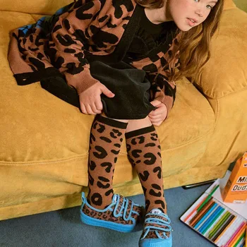 EnkeliBB Coreea de Design de Brand Copil Leopard și Model Carouri Bumbac Șosete Copii Elegant Băieți Fete Ciorap poate de Potrivire de Moda