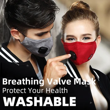 Putem Gura Măști Lavabil Femei Barbati Cu Filtru Anti-Poluare Aer Purificatoare Reutilizabile Lavables Reglabil Respirația Supapa Masca
