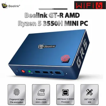 Beelink GTR AMD Ryzen 5 3550H WIFI 6 Gamer MINI PC cu Windows 10 16GB, 512GB SSD Interacțiune Voce Birou PC Jocuri Calculator TV BOX