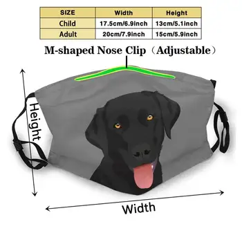 Bruno Negru Laborator Reutilizabile Gura Masca Filtru Rece Kawaii Amuzant Design Personalizat Măști De Labrador Negru Laborator Sticle De Apă Câine Baie