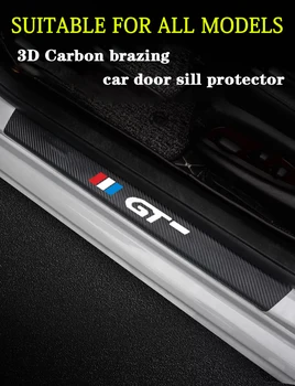 4 buc masina pragului de ușă protector de piele din fibra de carbon autocolante de vinil Accesorii Auto Pentru Peugeot 308 207 208 206 3008 Autocolant auto