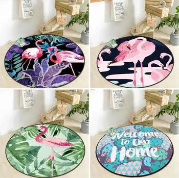 NOI Flamingo Imprimat Floral Rotund Covoare Living Preș Desene animate Covoare Ușa Podea Mat pentru Dormitor Covor Camera Copii