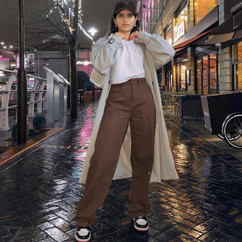 Vintage Y2K Largi Maro Blugi Femei Streetwear Liber de Înaltă Talie Pantaloni de Moda Harajuku Bumbac Denim pantaloni de Trening Cuteandpsycho