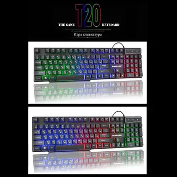 SUNROSE K201 USB cu Fir Tastatură de Gaming 104 Taste 3-lumina de Fundal de Culoare Stropire Simt Tastatura cu Pachet pentru LOL PUBG Tastatura