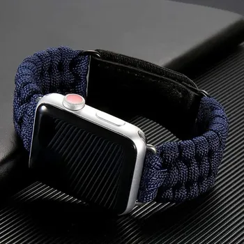 În aer liber de Supraviețuire Coarda curea Pentru Apple watch band 44mm 40mm 42mm 38mm Piele iWatch Bratara pentru Apple watch serie se 6 5 4 3