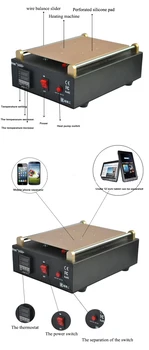 Max 11 inci Built-in Pompa de Vid telefon Mobil Ecran LCD Separator Mașină de Sticla Touch Screen Renovat Uyue 948Q+