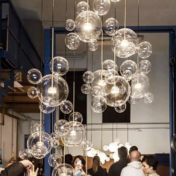 LukLoy Nordic Balon de Sticlă LED Lumini Pandantiv Creative Mickey Sala de Mese Pandantiv cu LED-uri Lampa de Vitrina Bar Agățat de Iluminat Galerie