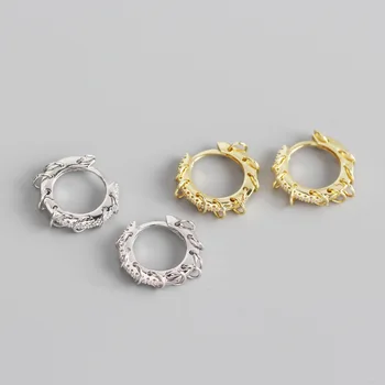 1Pair Piercing Argint 925 Cercei pentru Femei 2020 Tendință de Bijuterii Diametru 15.6 mm, Cu Inele Incrustate cu Zircon Cercei Stud