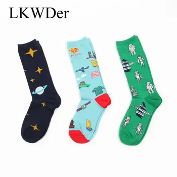 LKWDer 6 Perechi EUR35-43 Fericit Șosete Bărbați Cuplurile Unisex Valul de Oameni Ciorap Lung Ciorapi Femei din Bumbac Meias Calcetines Mujer Hombre