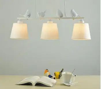 Păsări Luminile LED Pentru luat Masa Rooom Tesatura Abajururi Agățat Lumina E27 Suspensie Bara de Lampa Cabluri de Iluminat XU