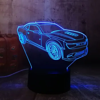 Moderne cu masini 3D LED RGB Lumina de Noapte în 7 Culori Schimbare USB Touch Dormitor Lampa de Masa Petrecere Acasă Decor Băiatul Copii lampa pentru Ziua copilului