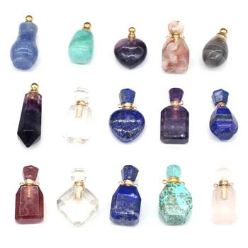 Piatra naturala Sticla de Parfum cu Două găuri de conectare Pandantiv Rafinat Farmecele Pentru a Face Bijuterii DIY Colier Brățară Accesorii