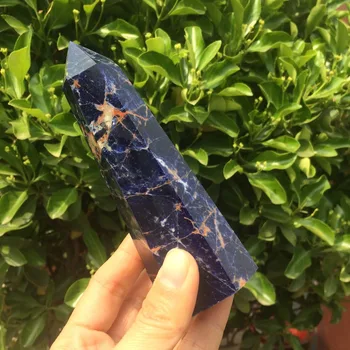 Naturale Albastru Sodalit lustruit Punct de piatră puncte unice de vindecare baghete