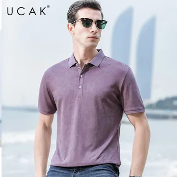 UCAK Brand cu Dungi T-Shirt Mens Îmbrăcăminte de Modă Topuri de Vara 2020 Streetwear Bumbac Tricou Homme pas-jos Guler Tricou U5110