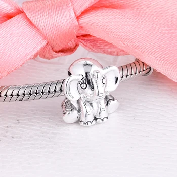 Argint 925 Elefant Drăguț Animal Farmecele se Potrivește Original Bratara Argint 925 Margele pentru a Face Bijuterii 2020 Nou