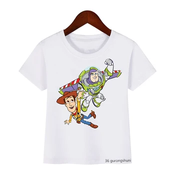 2020 noua serie de haine de vara tricou copii rotund gât t cămașă Buzz Lightyear, Woody amuzant pentru copii bluze pentru baieti/fete tricou