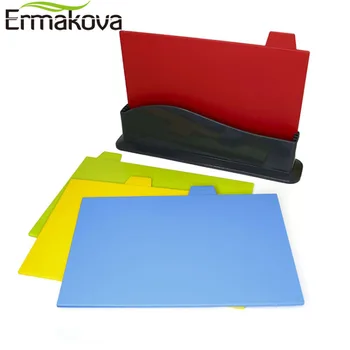 ERMAKOVA 4-Buc Bucatarie Multifunctional BPA Free de Plastic de Tăiere Bord Eco-Friendly Alimente Grad tocător Accesorii de Bucatarie