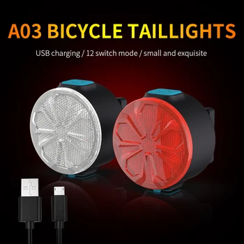 Noi A03 Stopul de Încărcare USB Noapte de Echitatie Creative LED-uri de Avertizare de Biciclete Evidenția Faruri Lumini de Biciclete, Echipament de Echitatie