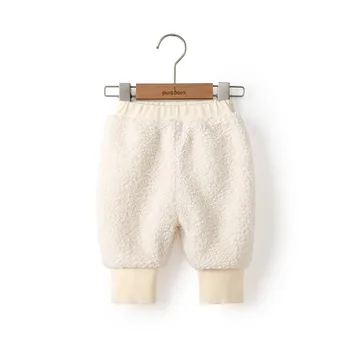 Pureborn Copilul Unisex Pantaloni Pentru Copii Pluș Fleece De Culoare Solidă Talie Mare Copilul Pantaloni Baby Boy Fata De Fundul Jambiere