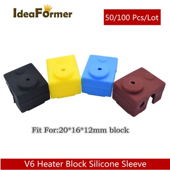 50/100buc V6 de Încălzire Bloc Silicon Capac Incalzitor Protector de Silicon Ciorap Izolare Caz Pentru Imprimantă 3D V6 Fierbinte End Bloc de Încălzire