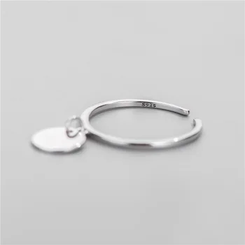 Sodrov S925 argint inel de sex feminin Japonez stil simplu runda de deschidere inel inel tendință disc single Dimensiune inel reglabil
