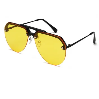 2020 vintage negru ochelari de soare pentru femei-pilot brand de lux clar nuante pentru femei supradimensionate fără ramă de sex masculin ochelari de soare, lentile de soare