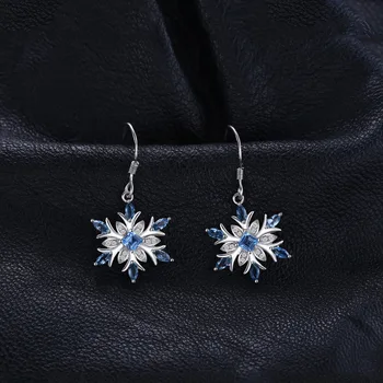 JewelryPalace Fulg De Nea Reale Topaz Albastru Picătură Cercei Argint 925 Cercei Femei Pietre Semipretioase Cercei Moda Bijuterii