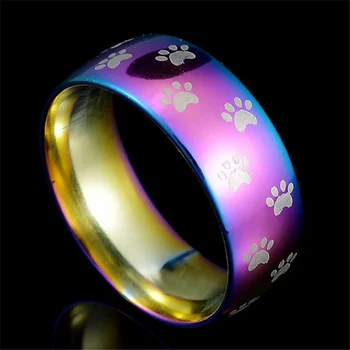 Vrac en-gros o Mulțime 36pcs Multicolor Dog Gheara Laba de Imprimare pentru Bărbați din Oțel Inoxidabil Femei decor Inele Bijuterii