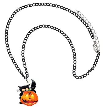 WEVENI Acrilice Hallowen Pisica Neagra Demon Dovleac Colier Pandantiv Lanț Festival Decoratiuni Bijuterii Fierbinte Cadou Pentru Fete Adolescente Doamna