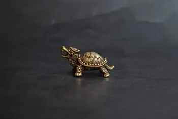 China alamă dragon broască țestoasă mică statuie