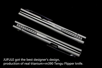 JUFULE Limita Tengu Flipper Titan se ocupe de Real M390 rulment de pliere Buzunar EDC Instrument de bucătărie vanatoare camping cutit outdoor