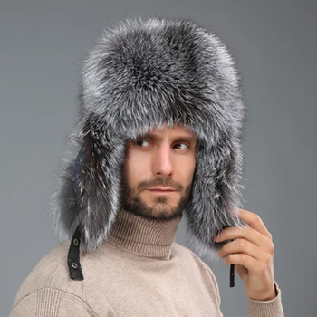 Real Vos Bont Pălărie De Moda De Iarnă Caldă Real Blană De Vulpe Bombardier Pălării În Aer Liber Zăpadă Grea Capac