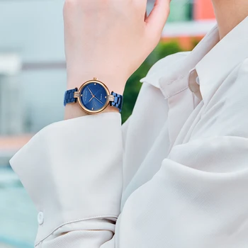 MINIFOCUS Cuarț Femei Simplu Elegant Doamnelor Ceasuri de mână de Moda Albastru Bratara din Otel Ceas rezistent la apa montre femme 2020