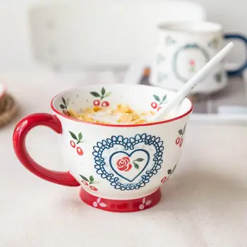 450/220/350ml de Cirese de Cafea cu Lapte micul Dejun Cu Maner Ceramic Iubitorii Cani Pahare de birou Acasă Drinkware Instrument
