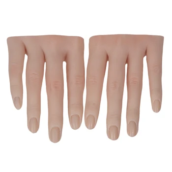 Nail Art Practică Degetul Instrument De Formare Silicon Flexibil Degetele Display Stand Mână Artificială Manichiura Model De Afișare