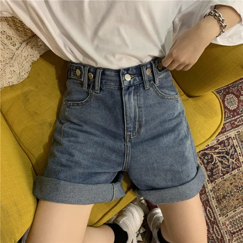 Pantaloni scurți Femei Stil coreean de Vară la Modă Simplu Denim Streetwear de Înaltă Calitate, Toate-meci Ulzzang Vrac Solid Casual Femei Blugi