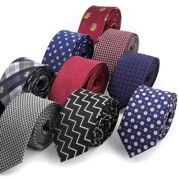 Nouă Bărbați Cravată 6CM Florale Dot Jacquard Clasic Gât Cravate de Agrement Moda Poliester Subțire Pentru a se Potrivi Cravata
