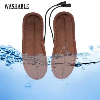 Unisex Bărbați Femei USB Electric de Încălzire Alimentat Branțuri Pentru Sporturi în aer liber Pantofi Cizme Blana de Pluș Moale Încălzit Tălpi de Picioare Calde