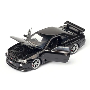 1:32 Simulare Aliaj Model de Masina SKYLINE GTR R34 Diecasts & Vehicule de Jucărie Metal Masina Sport Jucării Cu Trage Înapoi Pentru Colectarea de Cadouri