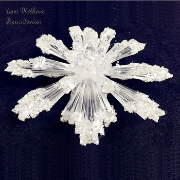 Acrilice Fulg de nea, brazi de crăciun pandantiv accesorii de Nunta nunta de artizanat 12cm Zăpadă diamant 4 buc
