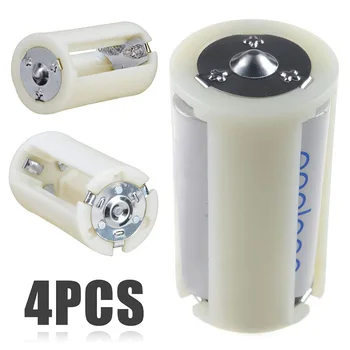 4BUC Translucid AA la Dimensiunea D Baterie Convertor Adaptor Caz Baterie AA Cazul Adaptor Convertor Titularul Switcher Cutie de Depozitare