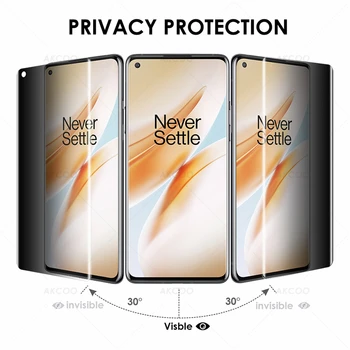 Akcoo UV film de Sticlă pentru OnePlus 8 Pro Confidențialitate Ecran Protector de Ecran Complet adeziv pentru oneplus 8 sticlă călită film anti-spy