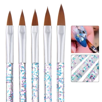 Acrilic Nail Art Brush Kit UV Gel de unghii Pictura Desen Perii Stilou Nail Dotting Manichiura Curat Brush Tool Kit Decorare Unghii