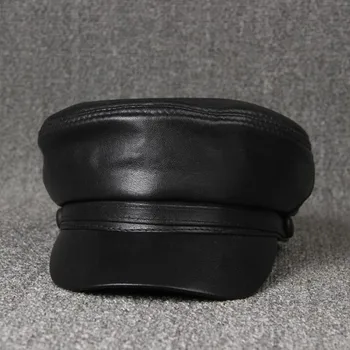 XdanqinX Barbati piele de Oaie Piele Capac Plat Militare Pălărie din Piele Hat Toamna Noua Moda Student Pălărie de sex Masculin Os Snapback Cap