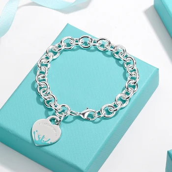 S925 email brățară de argint sterling bijuterii picătură de apă în formă de inimă câteva bijuterii de lux rafinat de vacanță cadou pentru prietena