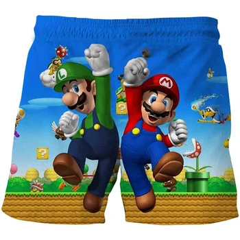 Vara Nou stil de Moda pentru Copii pantaloni Scurți de Desene animate Super Mario 3D Print Amuzant Medicamente pantaloni Scurți Copii Îmbrăcăminte Copil Băiat Fete Plaja Scurt