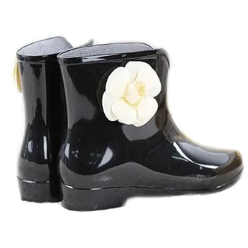 Aleafalling De Moda Cizme De Ploaie Impermeabil Plat Cu Pantofi Femei Apa De Ploaie Din Cauciuc De Flori Glezna Cizme De Bună Calitate Botas W065