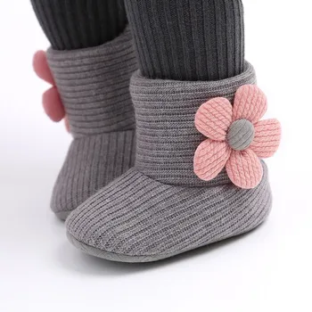 Floare Pentru Copii De Iarnă Ghete De Copil Copil Copil Drăguț Nou-Pantofi Fete Baieti Prima Pietoni Super Ține De Cald Snowfield Papuceii De Boot