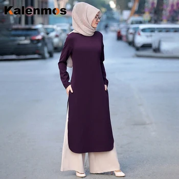 Ramadan Eid Mubarak Abaya Seturi Arabe, Turcia Musulmană Set de Două Piese Costum Femei Split Rochie și Pantaloni Lungi Islamic Musulmani Ansambluri